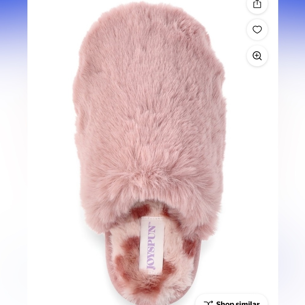 Joyspun Women's Pink Furry Slippers